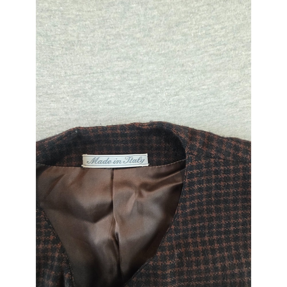 Vintage Burberry Jacket Womens 42 / US 8 Wool Cashmere Checkered 4 Button 80's - Picture 7 of 14